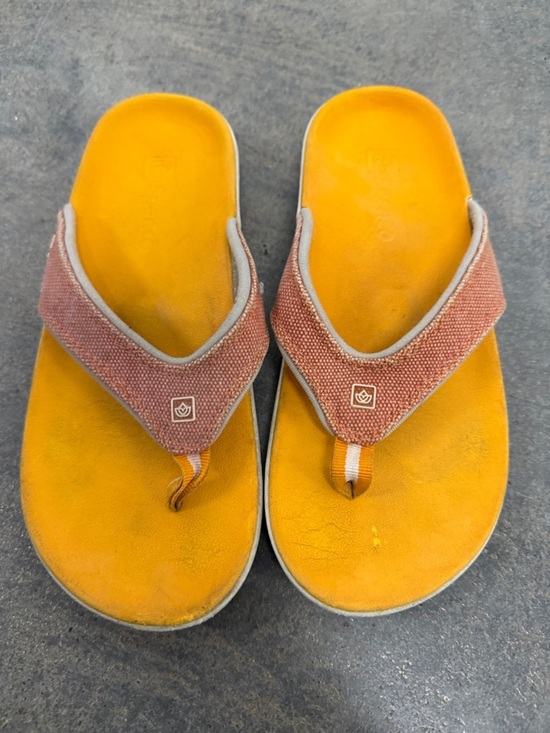 Spenco Shoes - Women’s Orange Footbed Sandals with Rust Fabric Straps